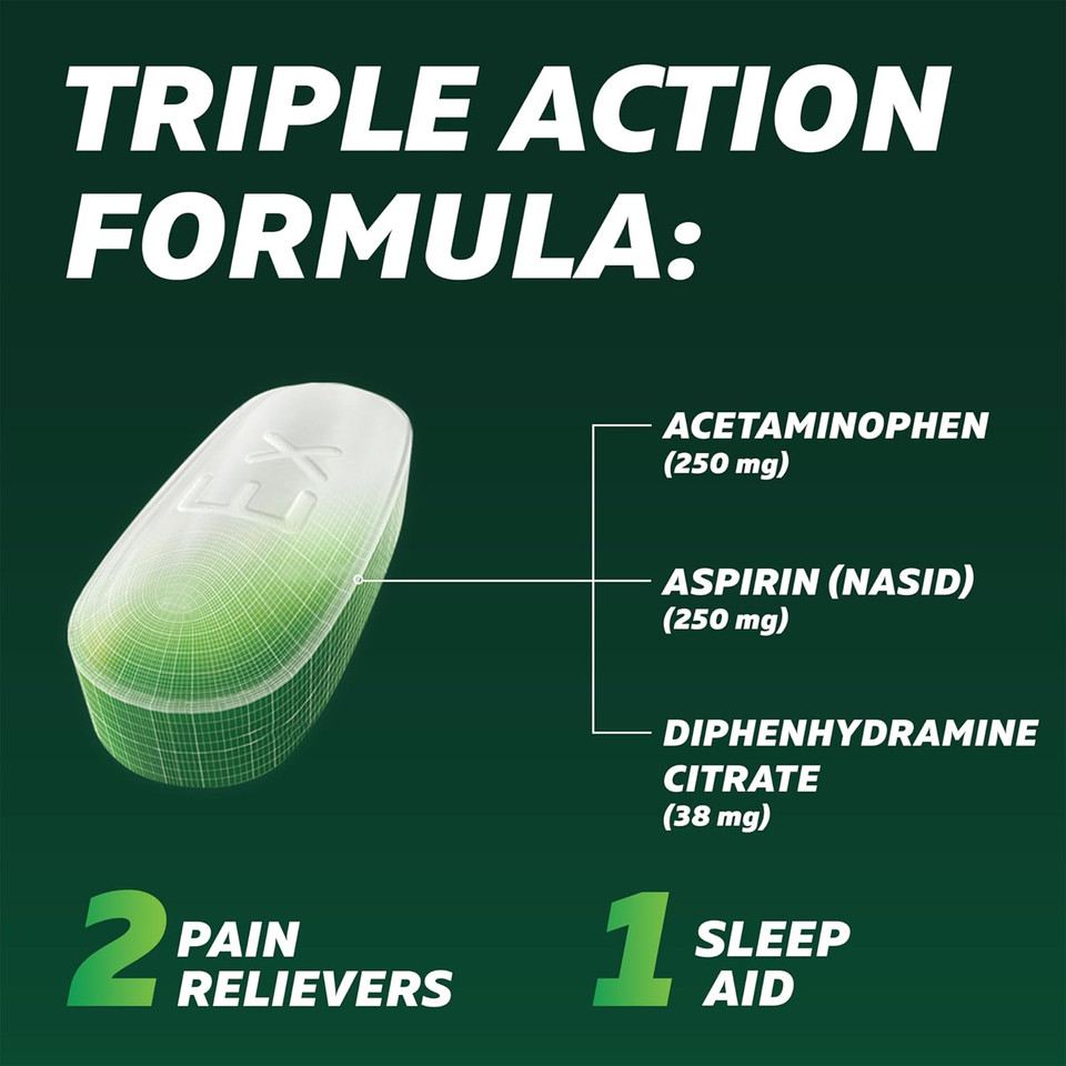 Excedrin Pm Pain Reliever And Nighttime Sleep-Aid Caplets For Headache Relief  24 Count