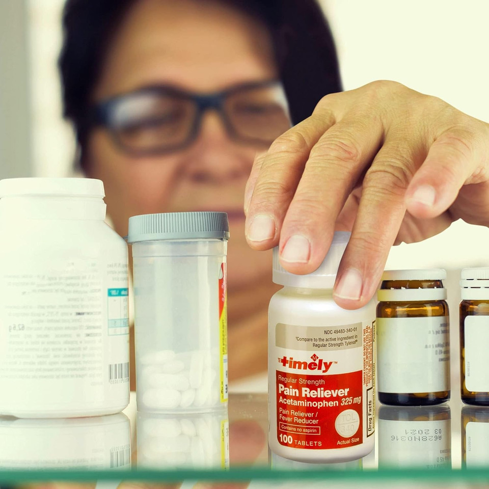 Timely Acetaminophen 325 Mg Tablets 100 Count - Regular Strength Pain Relief - Compared To The Active Ingredient In Regular Strength Tylenol - Menstrual Cramps, Fever Reducer, Minor Pain Of Arthritis