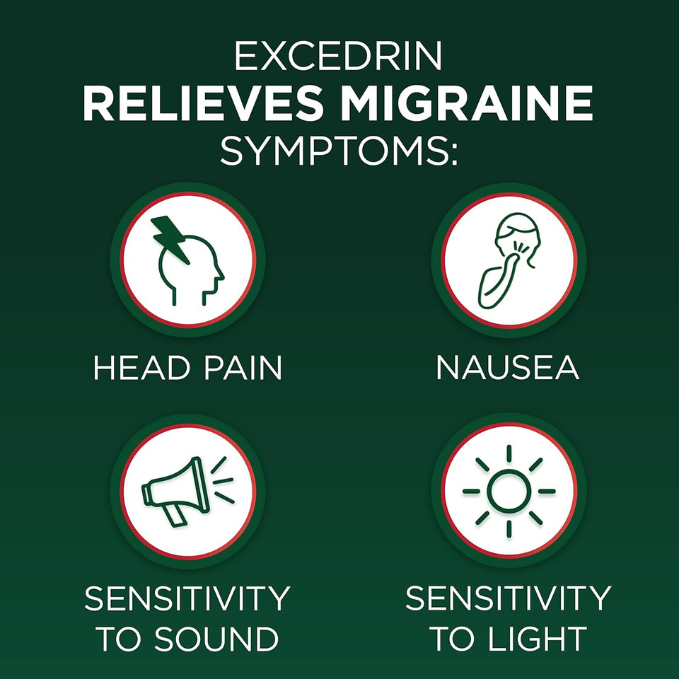 Excedrin Migraine Relief Caplets To Alleviate Migraine Symptoms - 24 Count
