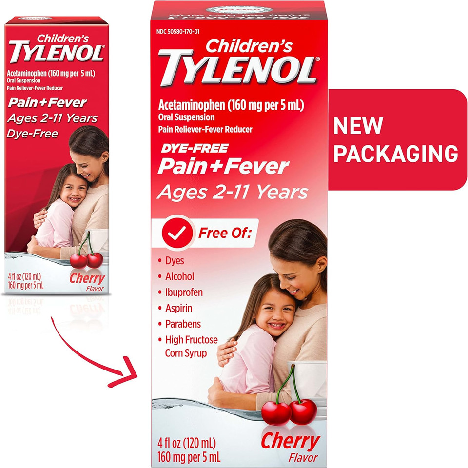 Tylenol Childrenã¢ÂS Oral Suspension, Dye-Free, Cherry Flavor, 8 Fl. Oz