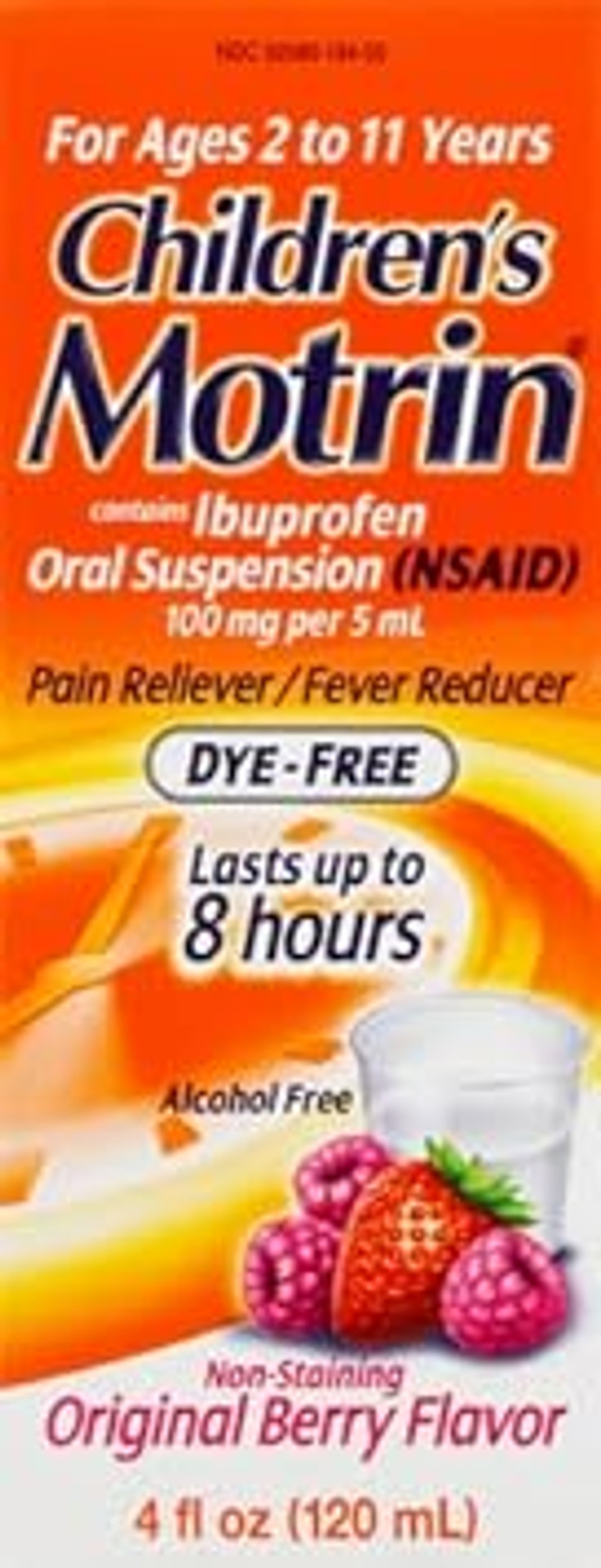 Children'S Motrin Oral Suspension Medicine For Kids, 100Mg Ibuprofen, Berry Flavored, 4 Fl. Oz Children'S Motrin Oral Suspension Medicine For Kids, 100Mg Ibuprofen, Berry Flavored, 4 Fl. Oz