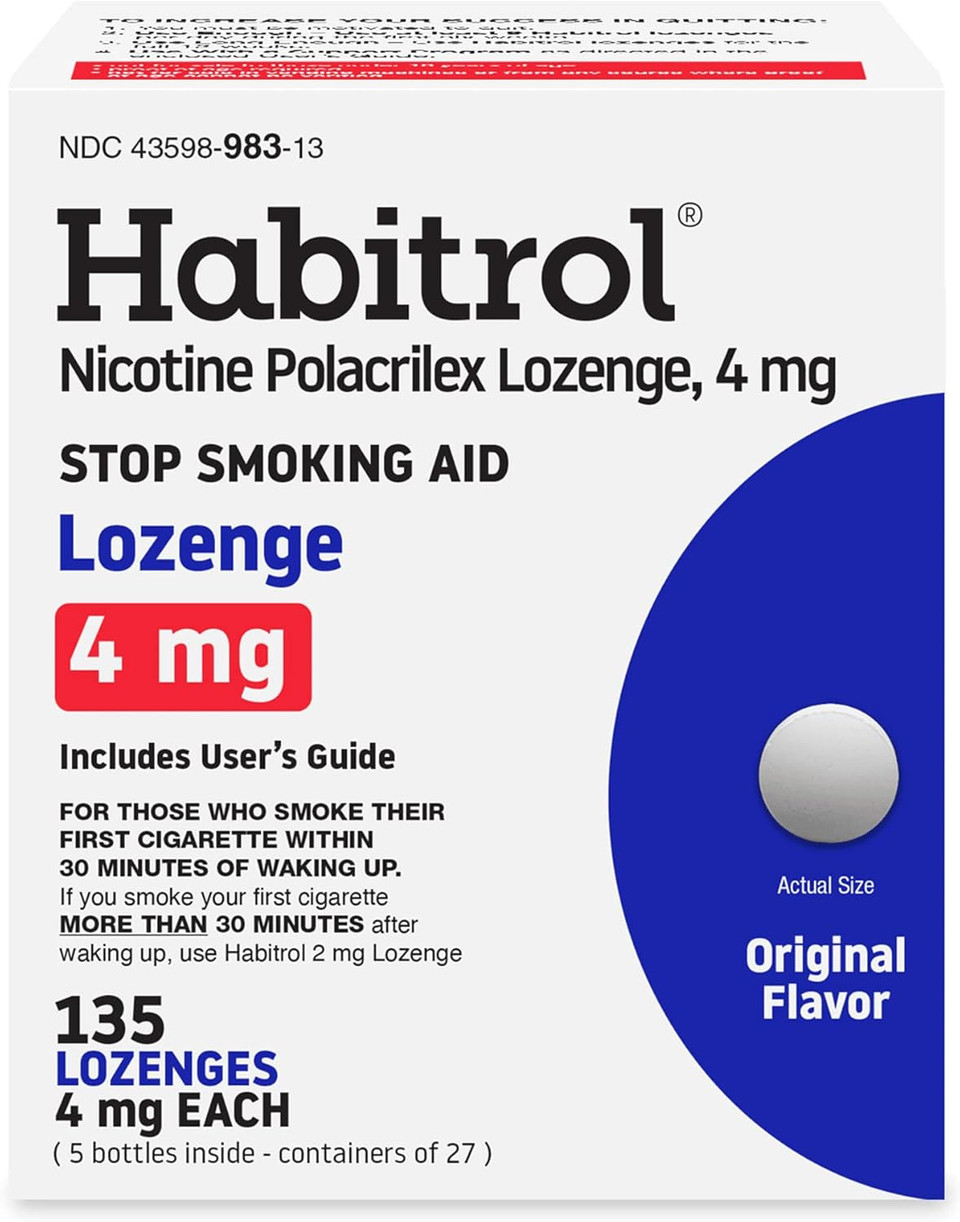 Habitrol Nicotine Lozenges 4 Mg Original Flavor  135 Count  Stop Smoking Aid  Reduce Cravings And Withdrawal Symptoms