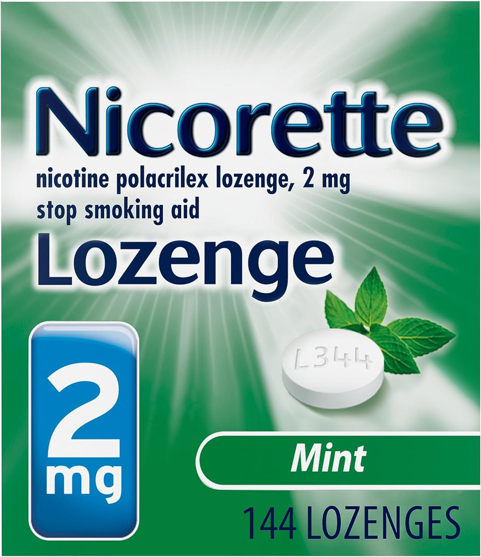 Nicorette Lozenge- Nicotine mint Lozenges to Stop Smoking, 2 mg, Mint Flavor - 144 ct- 2mg Count