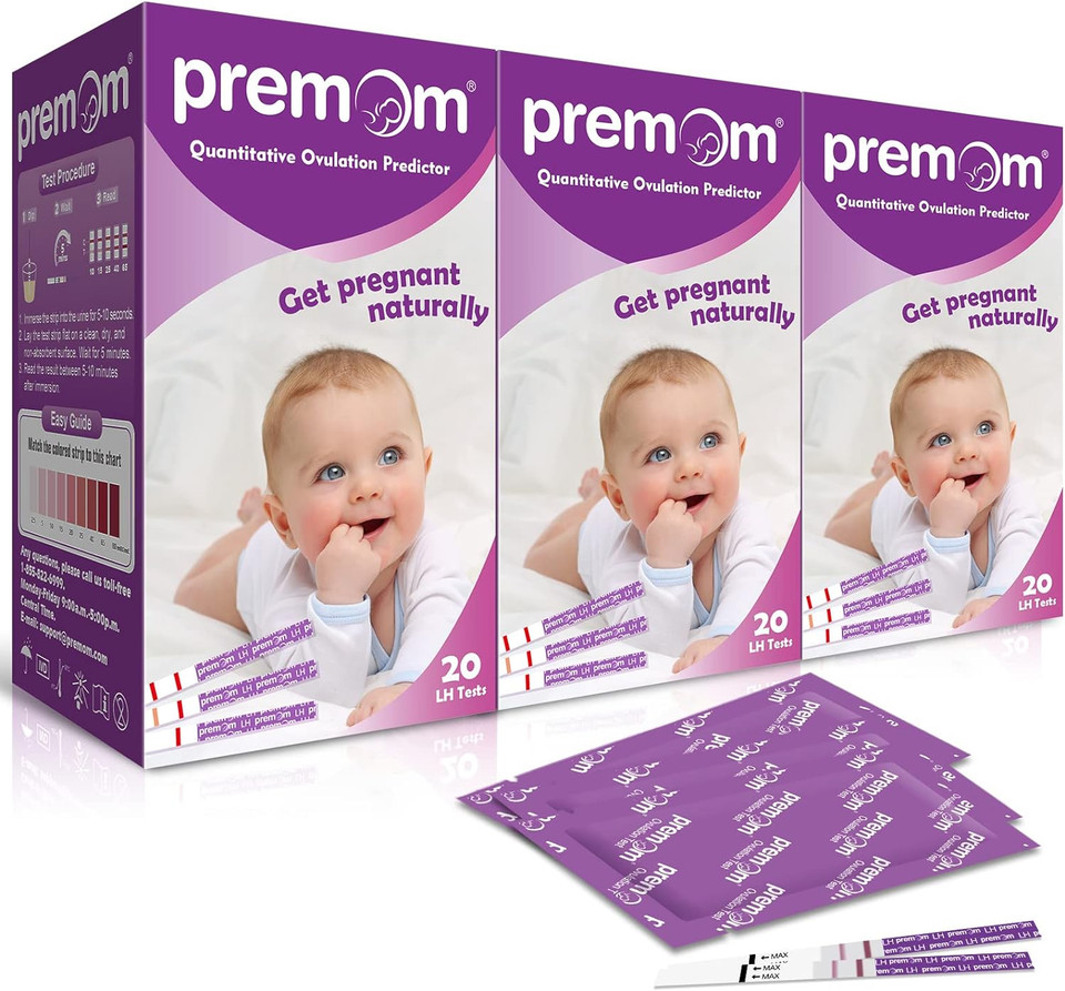 Premom Quantitative Ovulation Test Stripsovulation Predictor Kit With Numerical Ovulation Reader, 60 Pack Digital Ovulation Test Kit Packaging May Vary