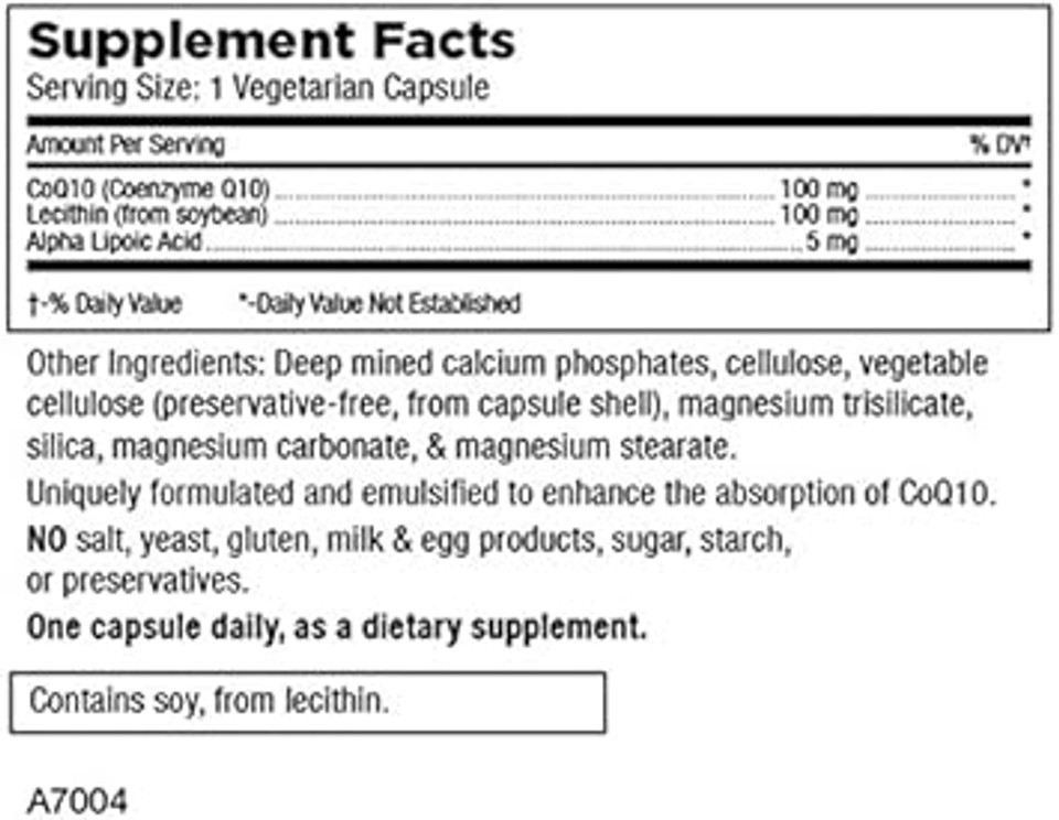 Mt. Angel Vitamins Coq10 100Mg Plus Alpha Lipoic Acid, Superior Absorption Natural Supplement Form Of Coenzyme Q10, With Ala, 30 Vegetarian Capsules Mt. Angel Vitamins Coq10 100Mg Plus Alpha Lipoic Acid, Superior Absorption Natural Supplement Form Of Coenzyme Q10, With Ala, 30 Vegetarian Capsules