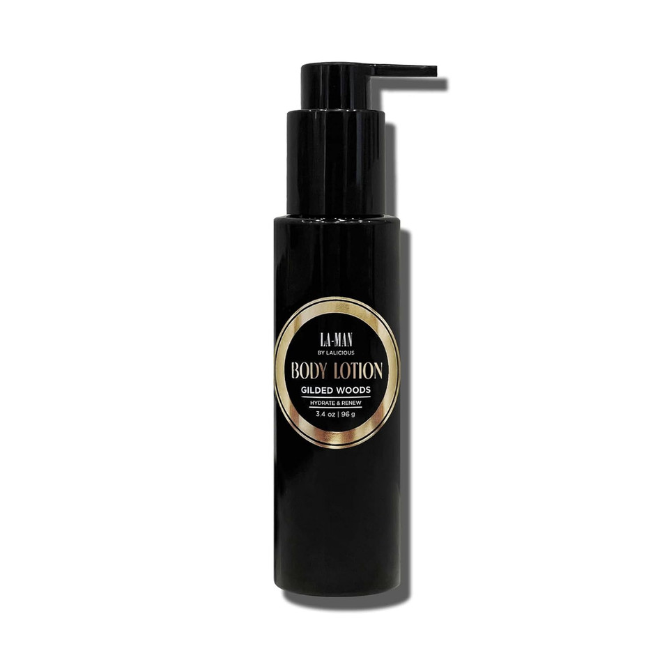 Lalicious La-Man Body Lotion, Gilded Woods Scent - Mens Body Lotion With Shea Butter, Aloe Vera, Vitamin E & Omega Fatty Acids For Long-Lasting Hydration - Non-Greasy Body Lotion For Men (3.4Oz) Lalicious La-Man Body Lotion, Gilded Woods Scent - Mens Body Lotion With Shea Butter, Aloe Vera, Vitamin E & Omega Fatty Acids For Long-Lasting Hydration - Non-Greasy Body Lotion For Men (3.4Oz)