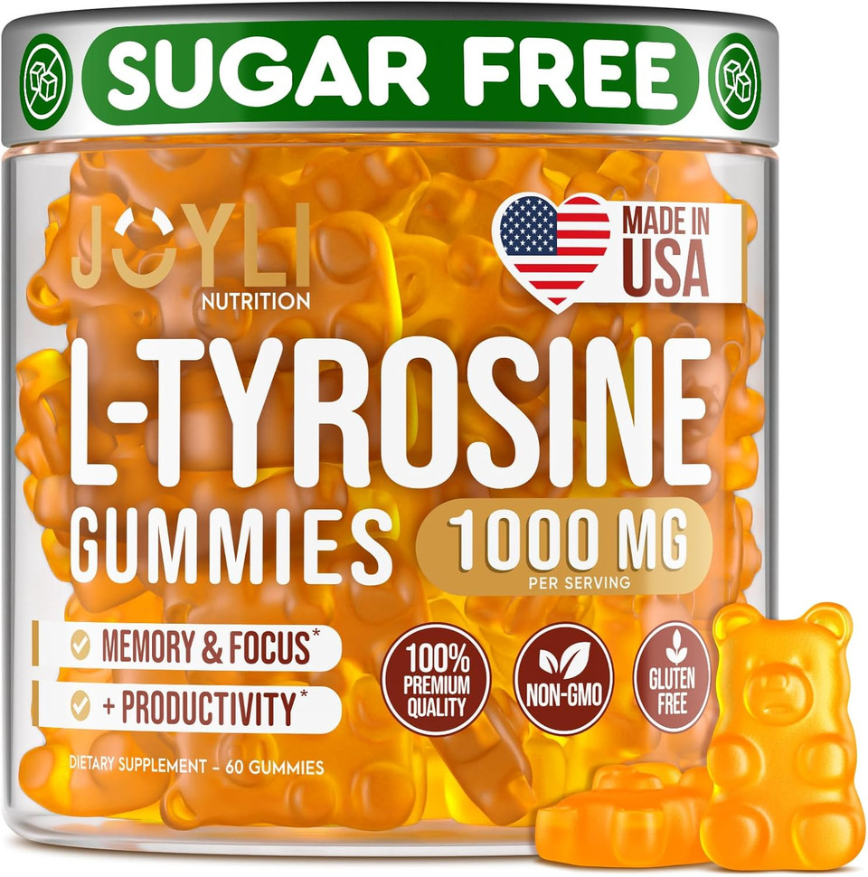 Joyli L Tyrosine Gummies 1000Mg - L-Tyrosine Supplement For Kids & Adults - Calm & Focus Gummies For Brain, Memory, Mood, And Energy - 500Mg L- Tyrosine Powder Per Gummy - Vegan, Gluten-Free Joyli L Tyrosine Gummies 1000Mg - L-Tyrosine Supplement For Kids & Adults - Calm & Focus Gummies For Brain, Memory, Mood, And Energy - 500Mg L- Tyrosine Powder Per Gummy - Vegan, Gluten-Free