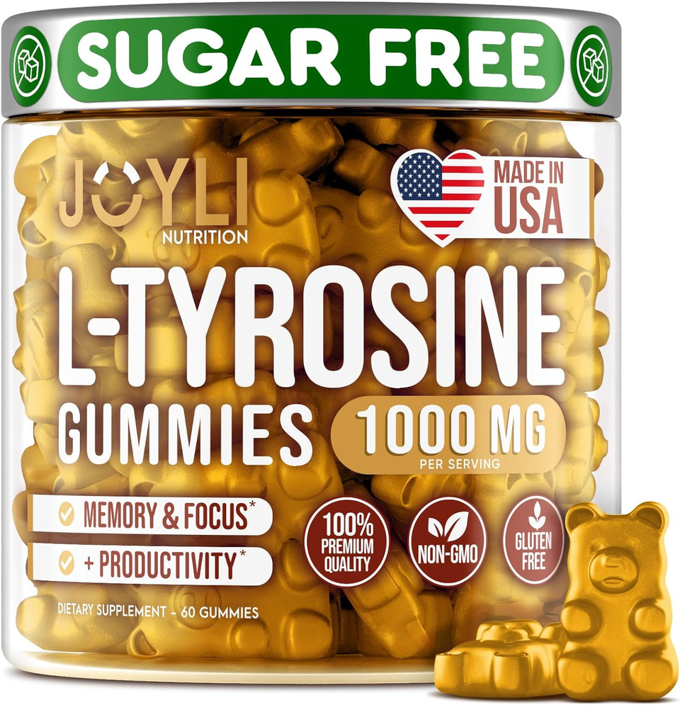 Joyli L Tyrosine Gummies 1000Mg - L-Tyrosine Supplement For Kids & Adults - Calm & Focus Gummies For Brain, Memory, Mood, And Energy - 500Mg L- Tyrosine Powder Per Gummy - Vegan, Gluten-Free Joyli L Tyrosine Gummies 1000Mg - L-Tyrosine Supplement For Kids & Adults - Calm & Focus Gummies For Brain, Memory, Mood, And Energy - 500Mg L- Tyrosine Powder Per Gummy - Vegan, Gluten-Free