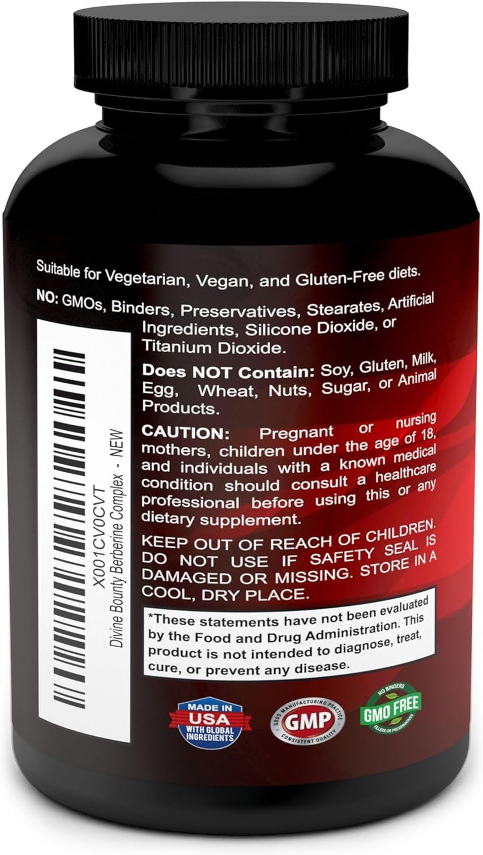 Divine Bounty Pure Berberine Complex - 600Mg Per Capsule Berberine Hcl Supplement - 60 Vegetarian Capsules