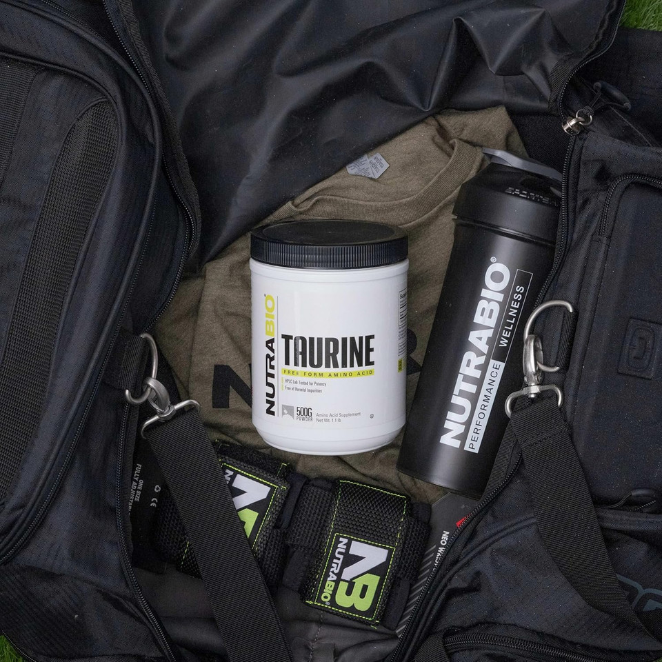 Nutrabio Taurine Supplement Powder, Better Energy Levels & Digestion, Reduce Muscle Cramps, 500 Grams - 1000Mg Serving