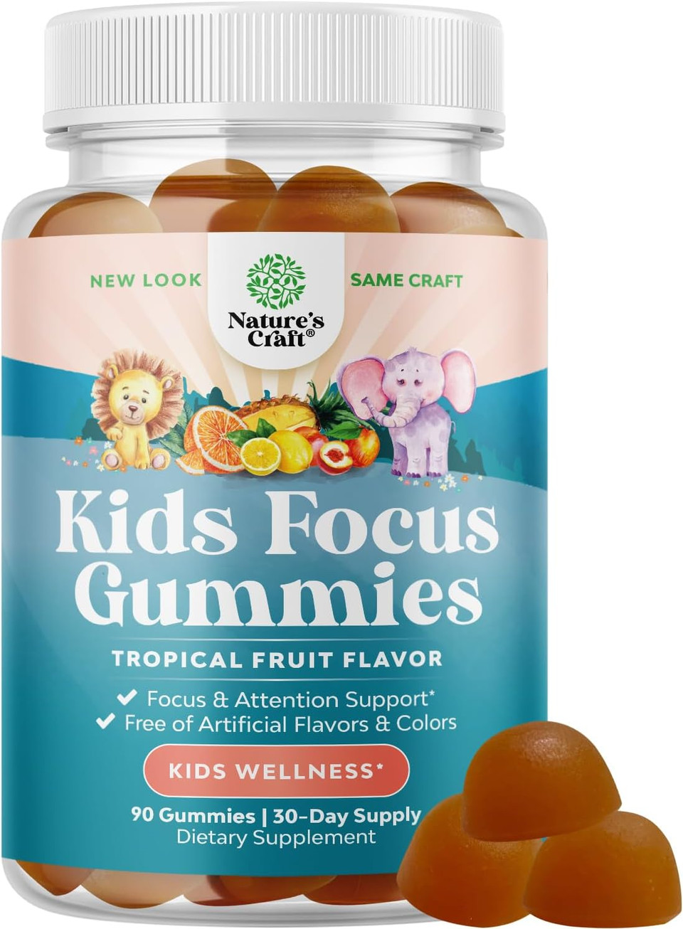 Vegan Brain Focus Gummies For Kids - Kids Focus Supplement With Phosphatidylserine Bacopa Monnieri Green Tea Extract Tyrosine And More Focus Vitamins For Kids Balanced Concentration Energy And Focus