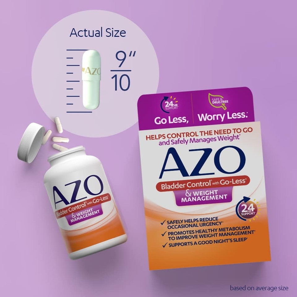Azo Bladder Control With Go-Lessã¢Â® & Weight Management Dietary Supplement | Helps Reduce Occasional Urgency* | Promotes Healthy Metabolism* | Supports A Good Nightã¢ÂS Sleep* | 48 Capsules