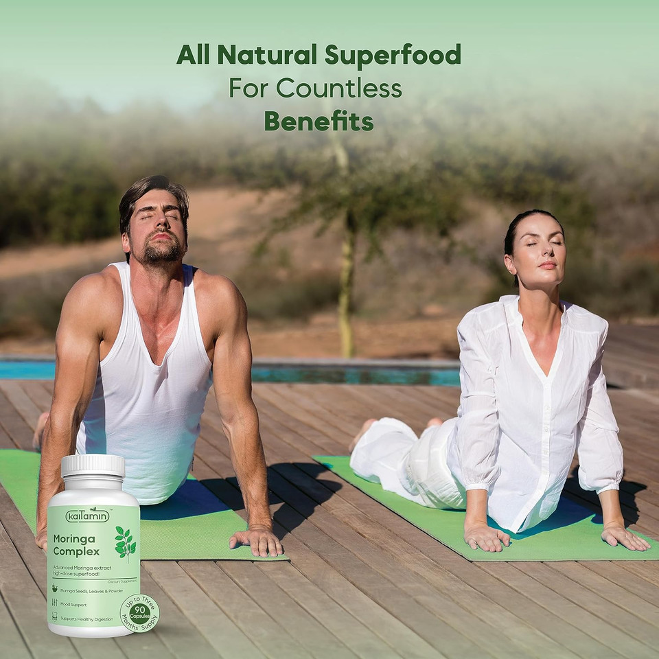 Moringa Oleifera Capsules - Natural Superfood Packed With Vitamins & Minerals For Digestion & Energy - With Antioxidant & Nutritional Support - 1 Pack - 90 Capsules, 90 Days Supply