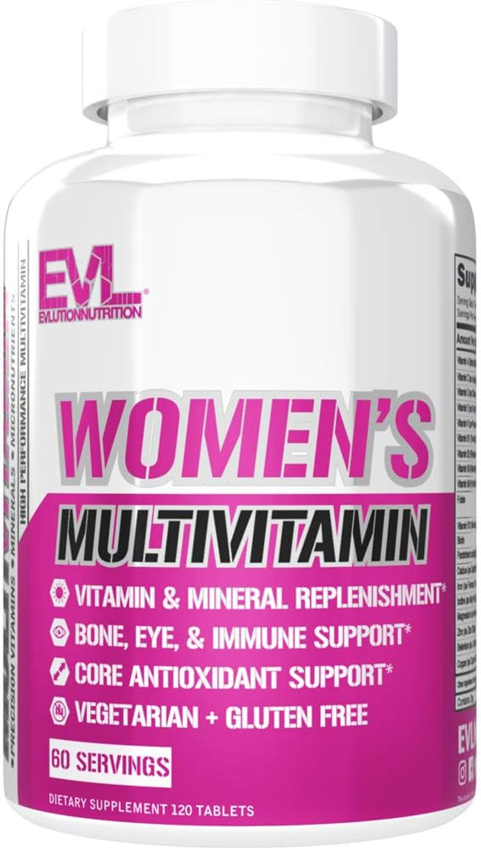 Evlution Nutrition Women'S Multivitamin - Full Spectrum Vitamins & Minerals, Immune Health, Vitamin C & D, Iron, Zinc, Antioxidants & Bioflavonoids, Skin, Hair, Bone, Eye Health, 120 Tablets, 60 Days Evlution Nutrition Women'S Multivitamin - Full Spectrum Vitamins & Minerals, Immune Health, Vitamin C & D, Iron, Zinc, Antioxidants & Bioflavonoids, Skin, Hair, Bone, Eye Health, 120 Tablets, 60 Days