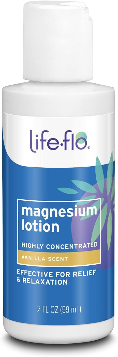 Life-Flo Magnesium Lotion W/Concentrated Magnesium Chloride | Calms & Rejuvenates Muscles & Mind | Vanilla Scent (2 Oz)2 Ounce