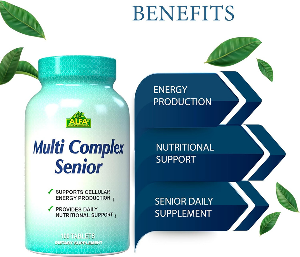 Multi Complex Senior - Nutritional Vitamins & Minerals For People Over 50 - Supports Cellular Energy Production And Every Day Health- 100 Tablets
