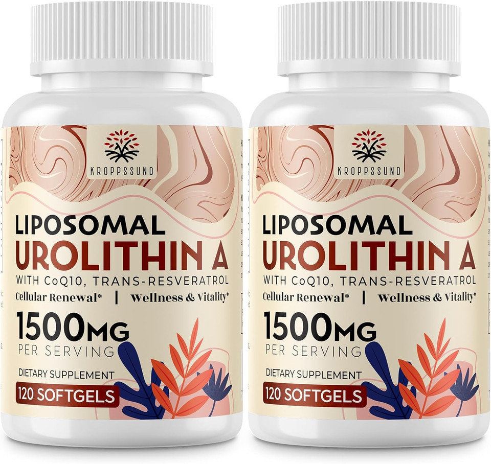 Liposomal Urolithin A Supplement 1500 Mg + Coq10 + Trans-Resveratrol, Premium Cellular Energy Regeneration, Optimal Mitochondrial Function, Antioxidants  240 Softgels