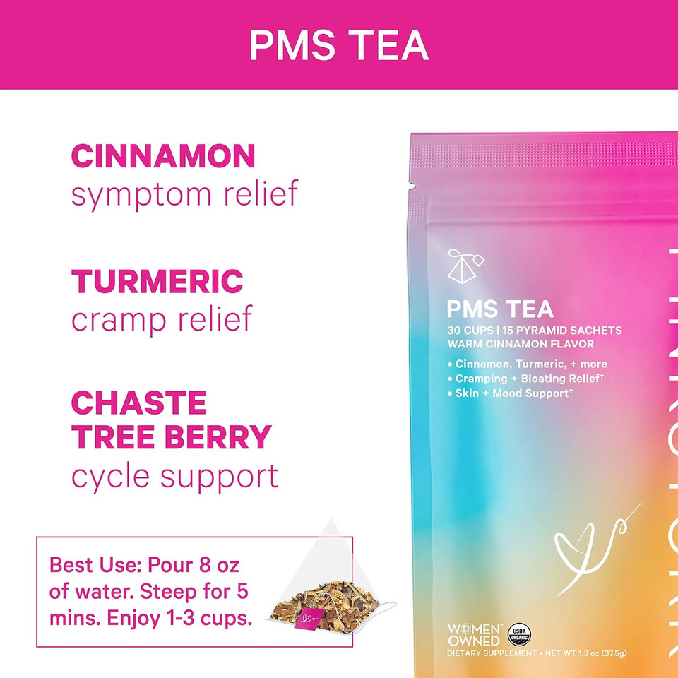 Pink Stork Pms Support Trio: Period Support Supplements, Pms Tea, Peppermint Sweets, Menstrual Support, First Period Kit, Hormone Balance For Healthy Menstrual Cycle, Women-Owned