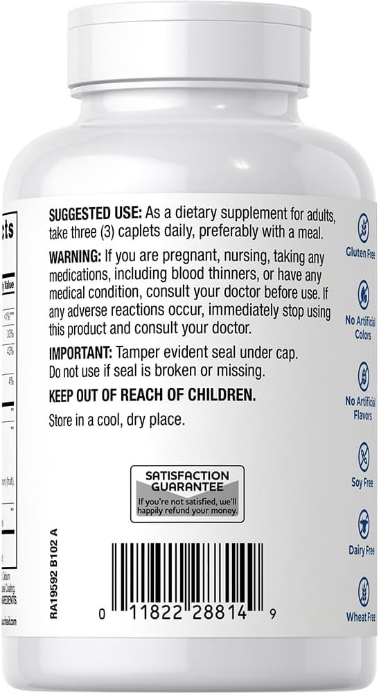 Rite Aid Ds Glucosamine Chondr Msm Coated Caplets 120 Count, Supports Healthy Cartilage, Protects Joints And Bones, Antioxidant Formula