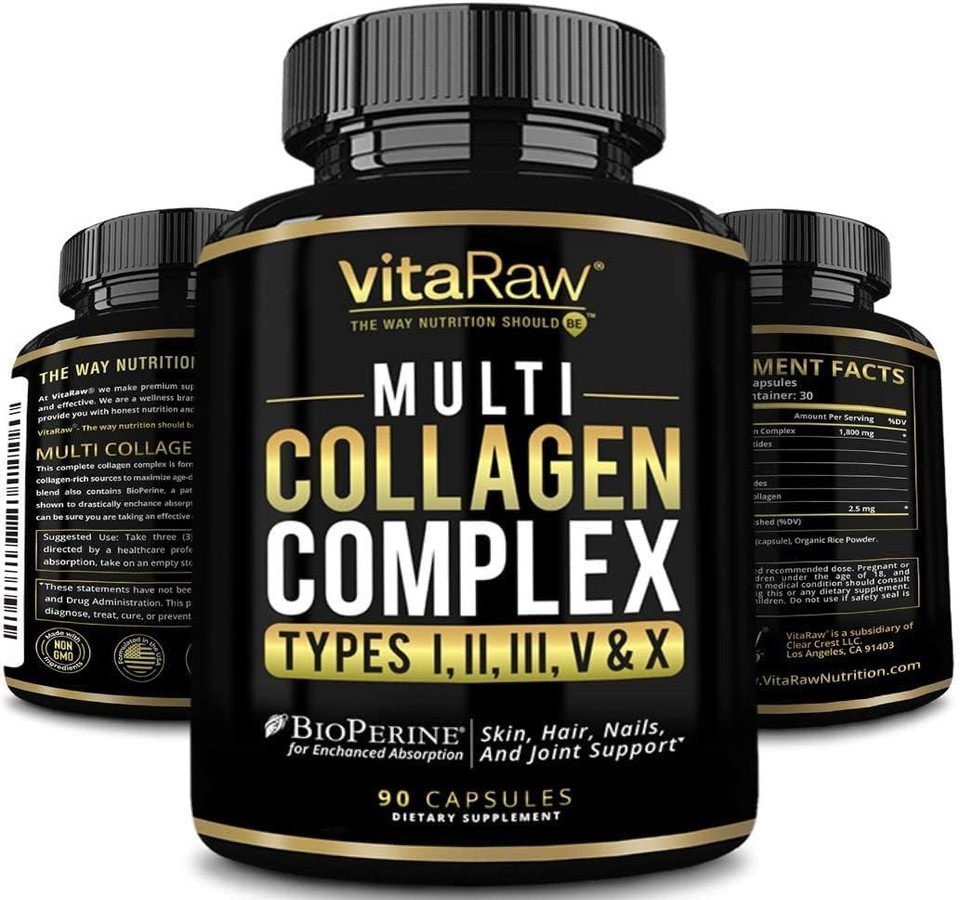 Collagen Pills 1800 Mg - Multi Collagen Supplements (Types I, Ii, Iii, V & X) Grass Fed Non Gmo Collagen Peptides Pills For Hair, Skin And Joints - Hydrolyzed Collagen Protein Powder For Women And Men