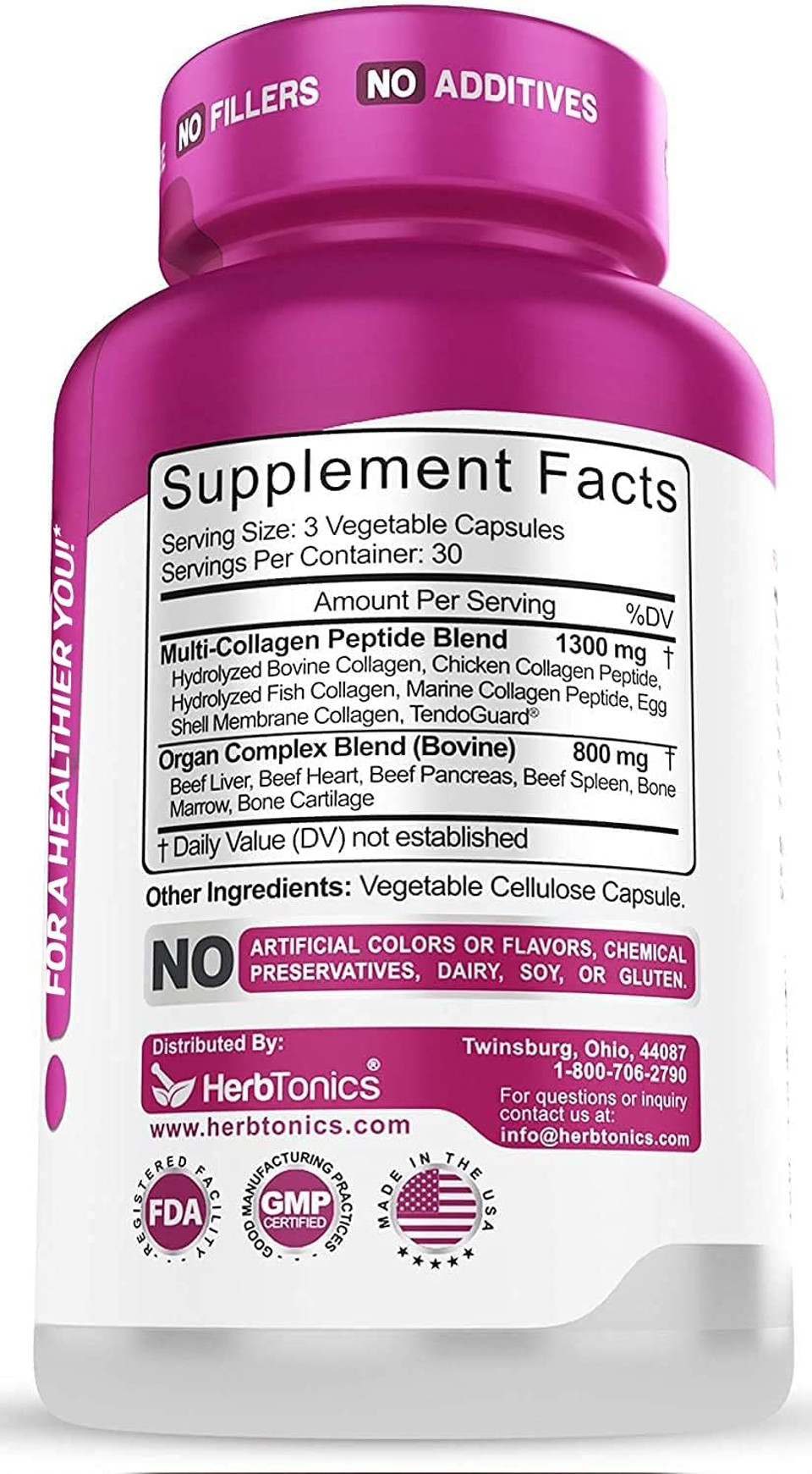Multi Collagen Capsules (Types 1 2 3 5 And 10) | Hydrolyzed Protein Peptide Grass Fed Plus Bone Broth Type 1 2 3 5 10 Healthy Hair Skin Nails (With Organ Complex)