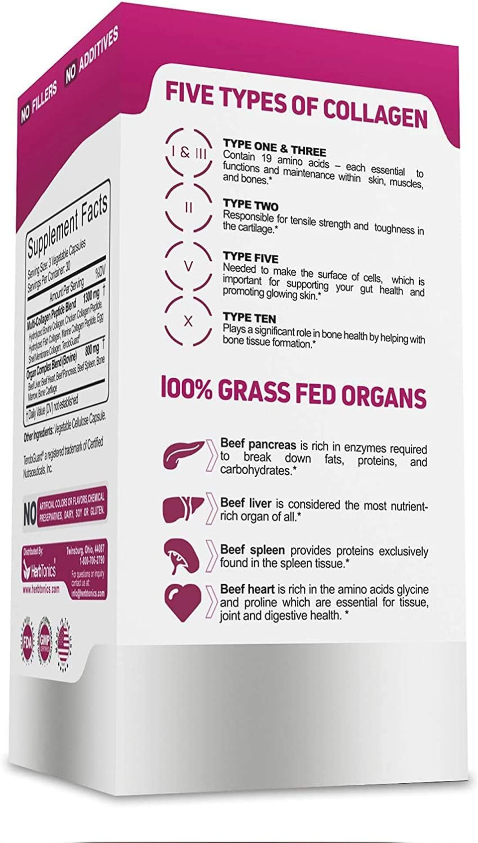 Multi Collagen Capsules (Types 1 2 3 5 And 10) | Hydrolyzed Protein Peptide Grass Fed Plus Bone Broth Type 1 2 3 5 10 Healthy Hair Skin Nails (With Organ Complex)