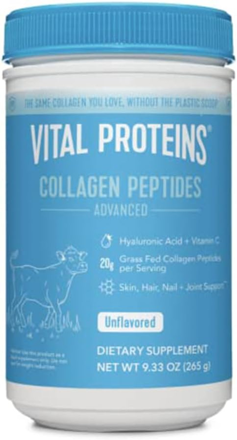 Vital Proteins Collagen Peptides Powder, 9.33 Oz Unflavored + 14 Oz Unsweetened Plant Protein Powder