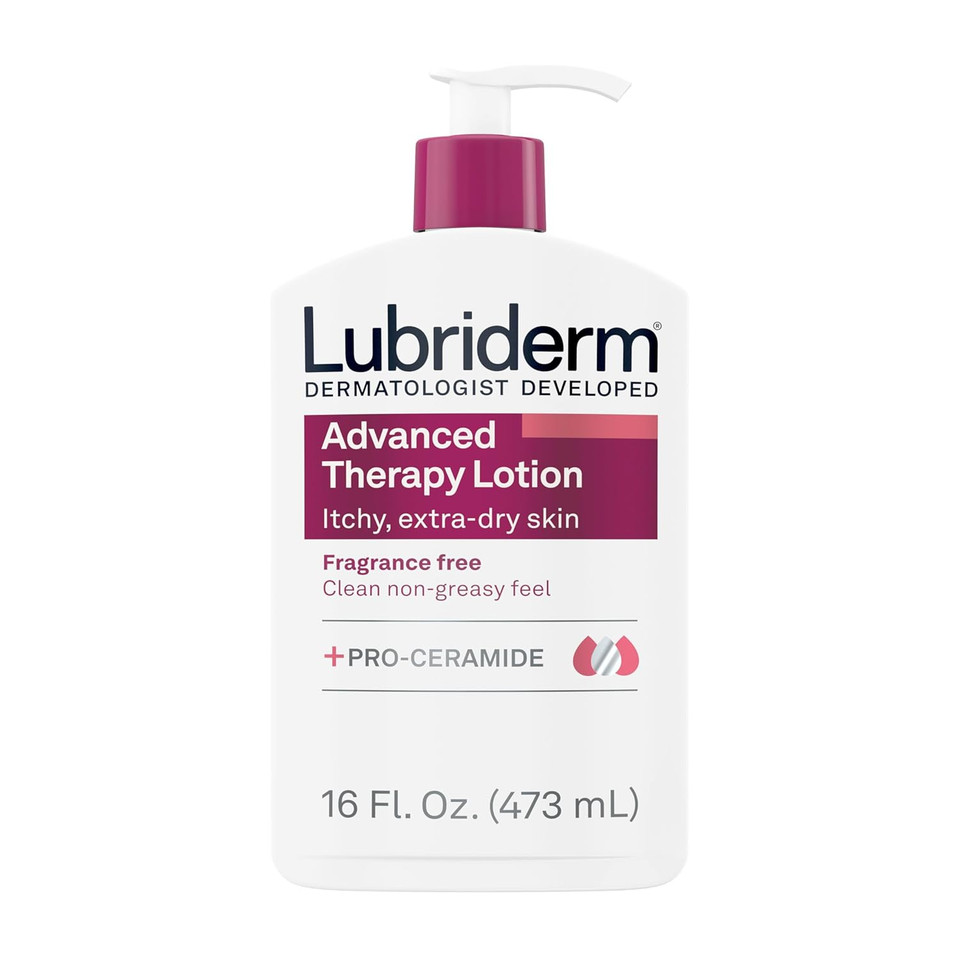 Lubriderm Advanced Therapy Fragrance Free Moisturizing Hand & Body Lotion + Pro-Ceramide With Vitamins E & Pro-Vitamin B5, Intense Hydration For Itchy, Extra Dry Skin, Non-Greasy, 16 Fl. Oz Lubriderm Advanced Therapy Fragrance Free Moisturizing Hand & Body Lotion + Pro-Ceramide With Vitamins E & Pro-Vitamin B5, Intense Hydration For Itchy, Extra Dry Skin, Non-Greasy, 16 Fl. Oz