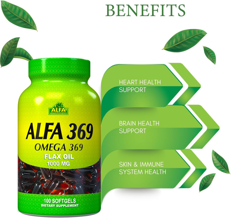 Alfa Vitamins Alfa 3-6-9 1000 Mg Nutrition Supplement, 100 Count