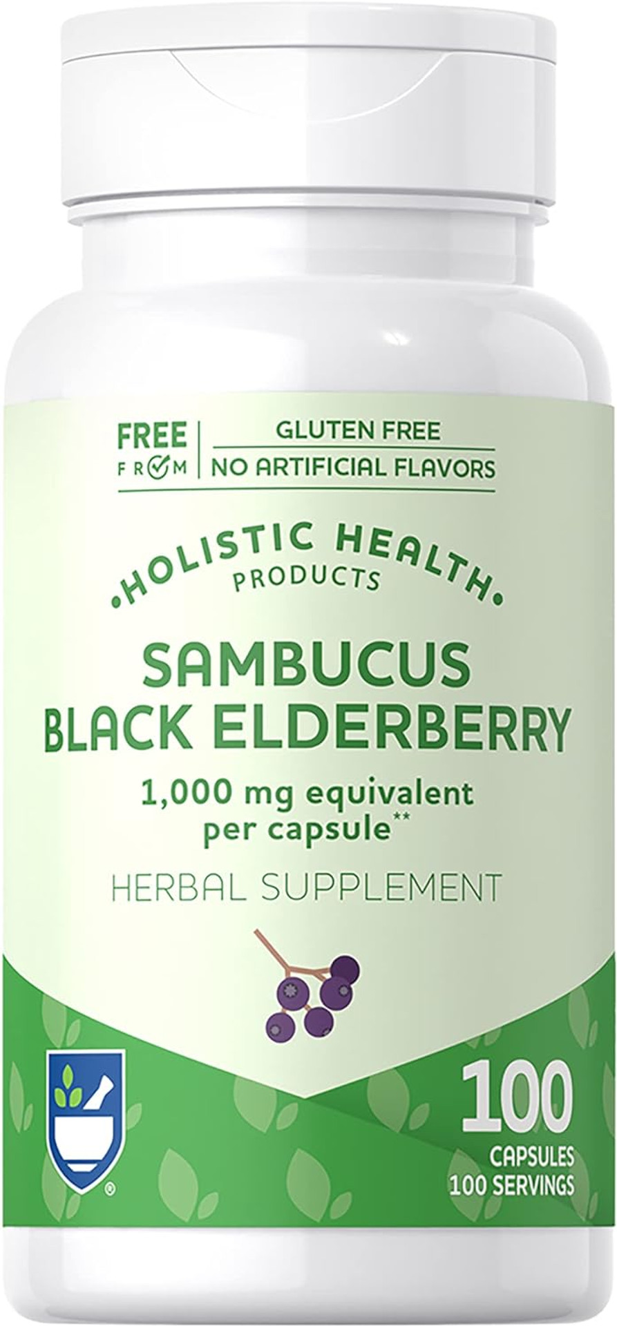 Rite Aid Elderberry Capsules 1000mg, 100 Count, Supports Immunity, Powerful Antioxidants, Natural Herb