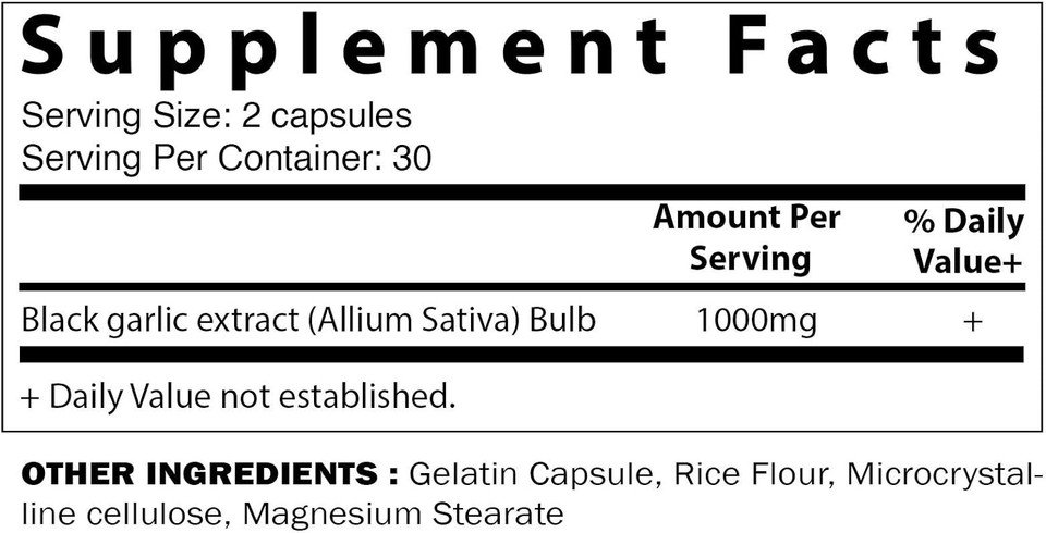 Vitamatic 3 Pack Fermented Black Garlic Extract 1000 Mg 60 Capsules - Non-Gmo, Gluten Free - Antioxidant And Cholesterol Support (Total 180 Capsules)