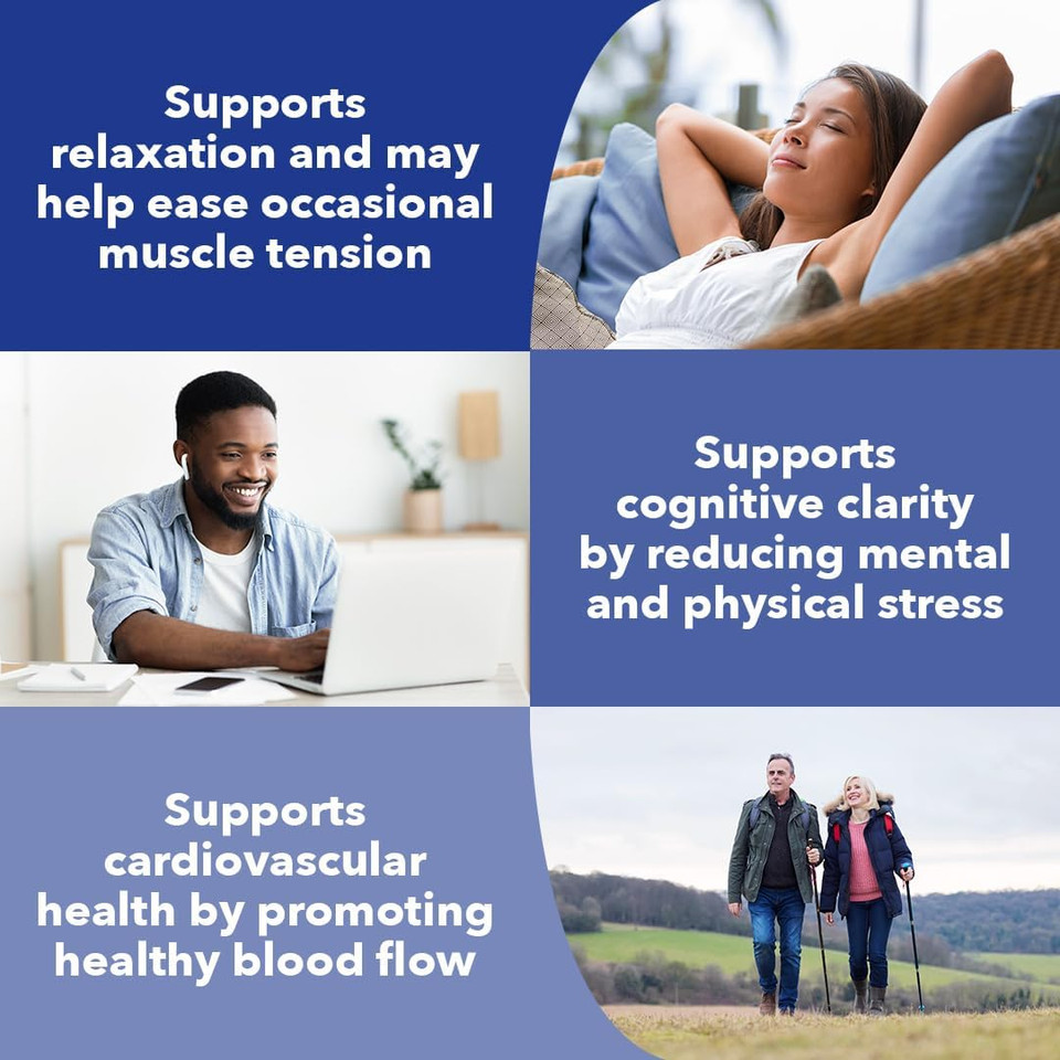 Anxie-T - Stress Relief Supplement - Supports Mood & Mental Focus - Feel Calm And Relaxed - Eases Tension & Nervousness - Ashwagandha, Kava Kava, Gaba & L-Theanine - 60 Capsules