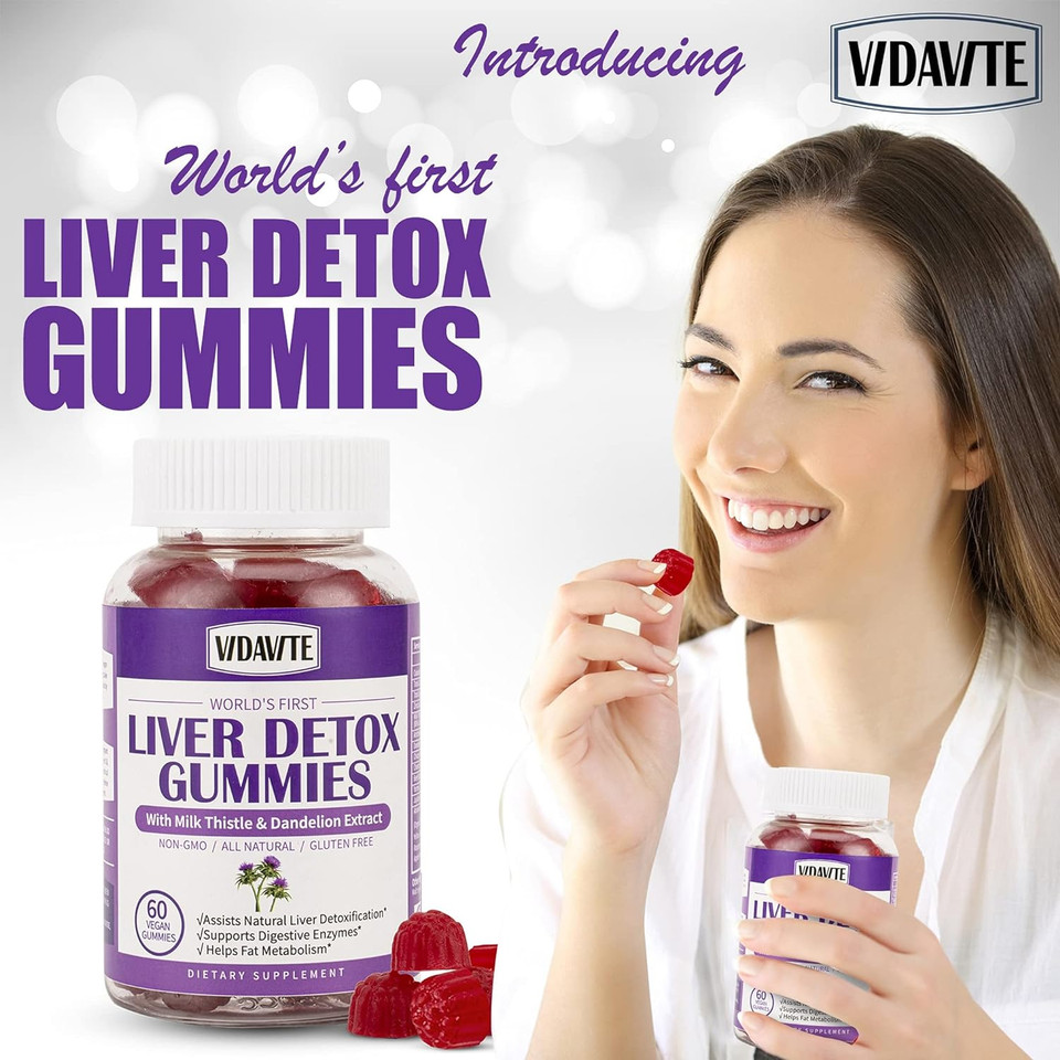 Liver Cleanse Detox & Repair Gummies  1500Mg Silymarin Milk Thistle Supplement With Artichoke Extract Liver Health Formula, And 20+ More Liver Detoxifiers For Men & Women (60 Vegan Gummies)