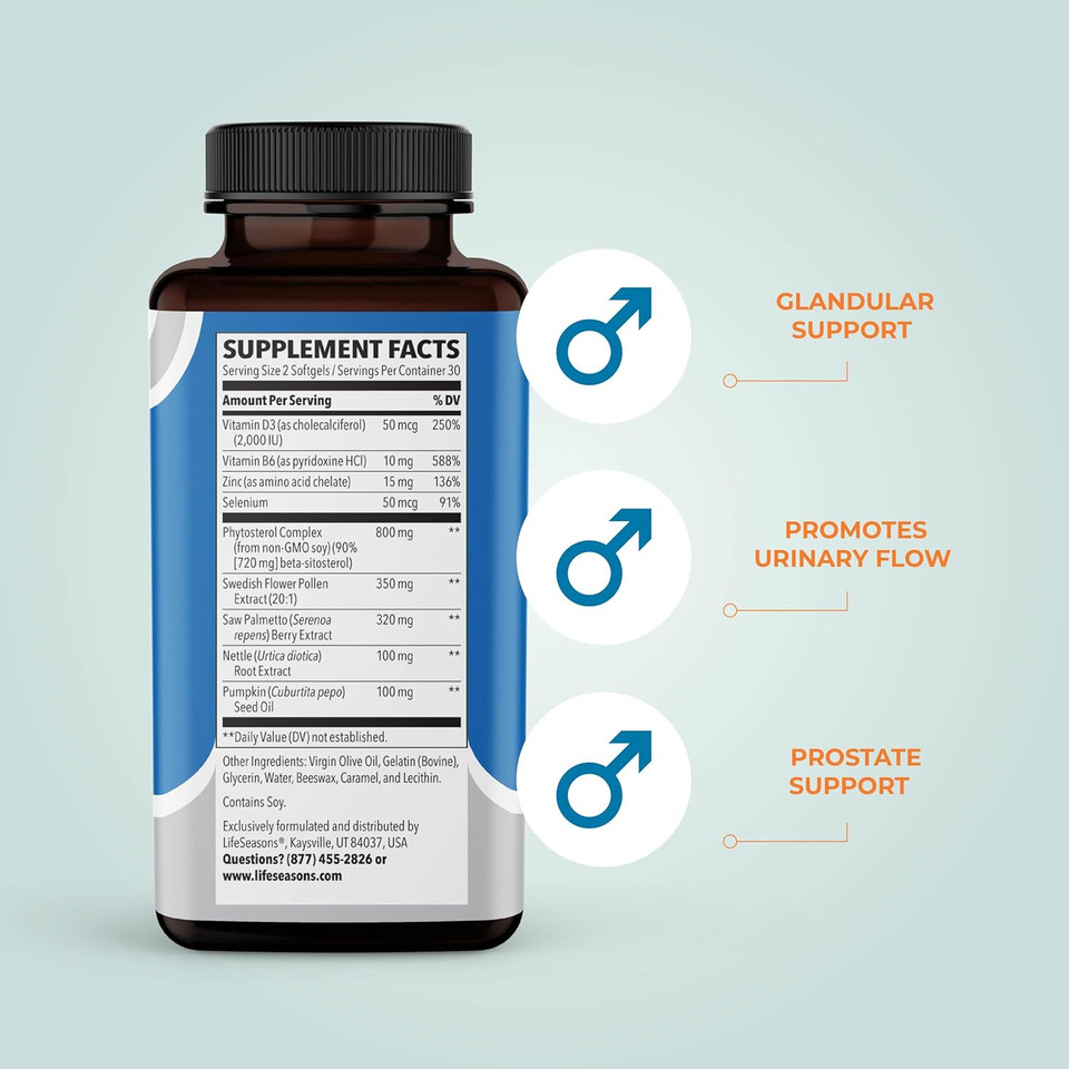 Pros-T - Prostate Support Supplement - Saw Palmetto, Phytosterol, Zinc, Nettle, Vitamin D-3 & B6 - Promote Healthy Prostate Function & Normal Urinary Flow - Improve Tissue Integrity - 60 Capsules