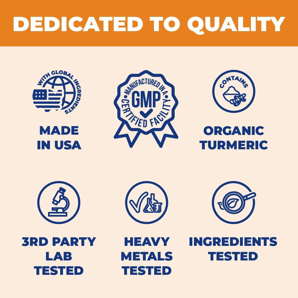 Turmeric Curcumin Supplement With Boswellia Serrata Extract, Organic Turmeric, Ginger And Black Pepper. Joint Support Supplement - High Absorption Tumeric 95% Curcuminoids. Digestive & Immune Support