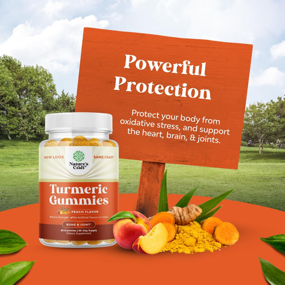 Turmeric Curcumin Immune Support Gummies - Immune Booster Turmeric Gummies For Joint Support And Advanced Skin Care - Turmeric With Black Pepper Joint Supplement Gummy Vitamins With Curcumin Powder