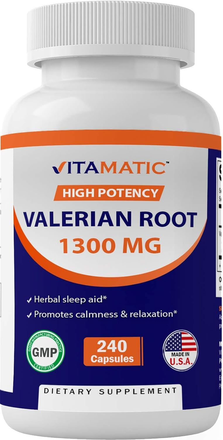 Vitamatic Valerian Root 1300 Mg 240 Capsules - 4X Concentrated Extract