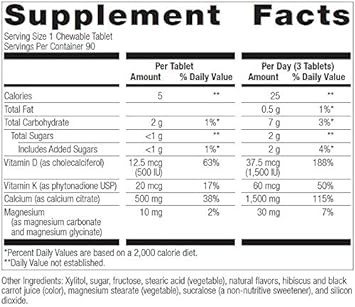 Bariatric Advantage Calcium Citrate Chewable 500Mg With Vitamin D3 For Bariatric Surgery Patients Including Gastric Bypass And Sleeve Gastrectomy, Low Sugar - Cinnamon Flavor, 90 Count
