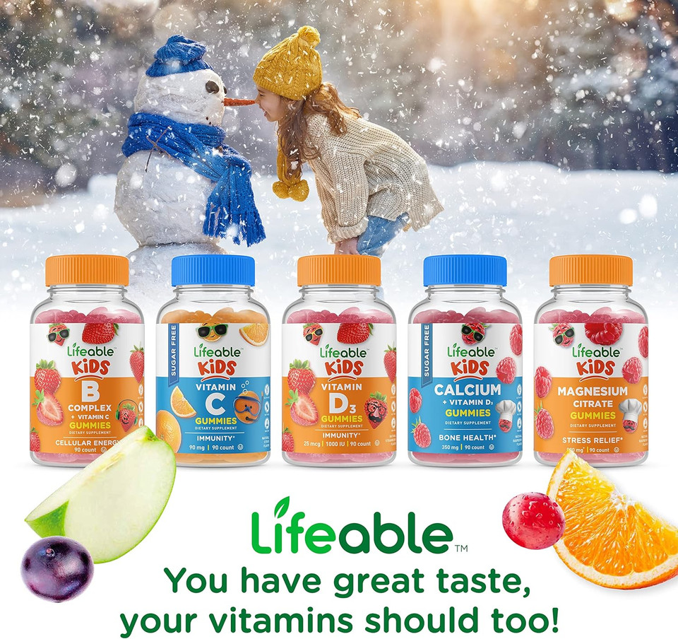 Lifeable Zinc Kids Gummies - 15 Mg - Great Tasting Natural Flavor Vitamin Supplement - Gluten Free Vegetarian Gmo Free Chewable - For Healthy Skin And Immune Support - For Children (90 Count)