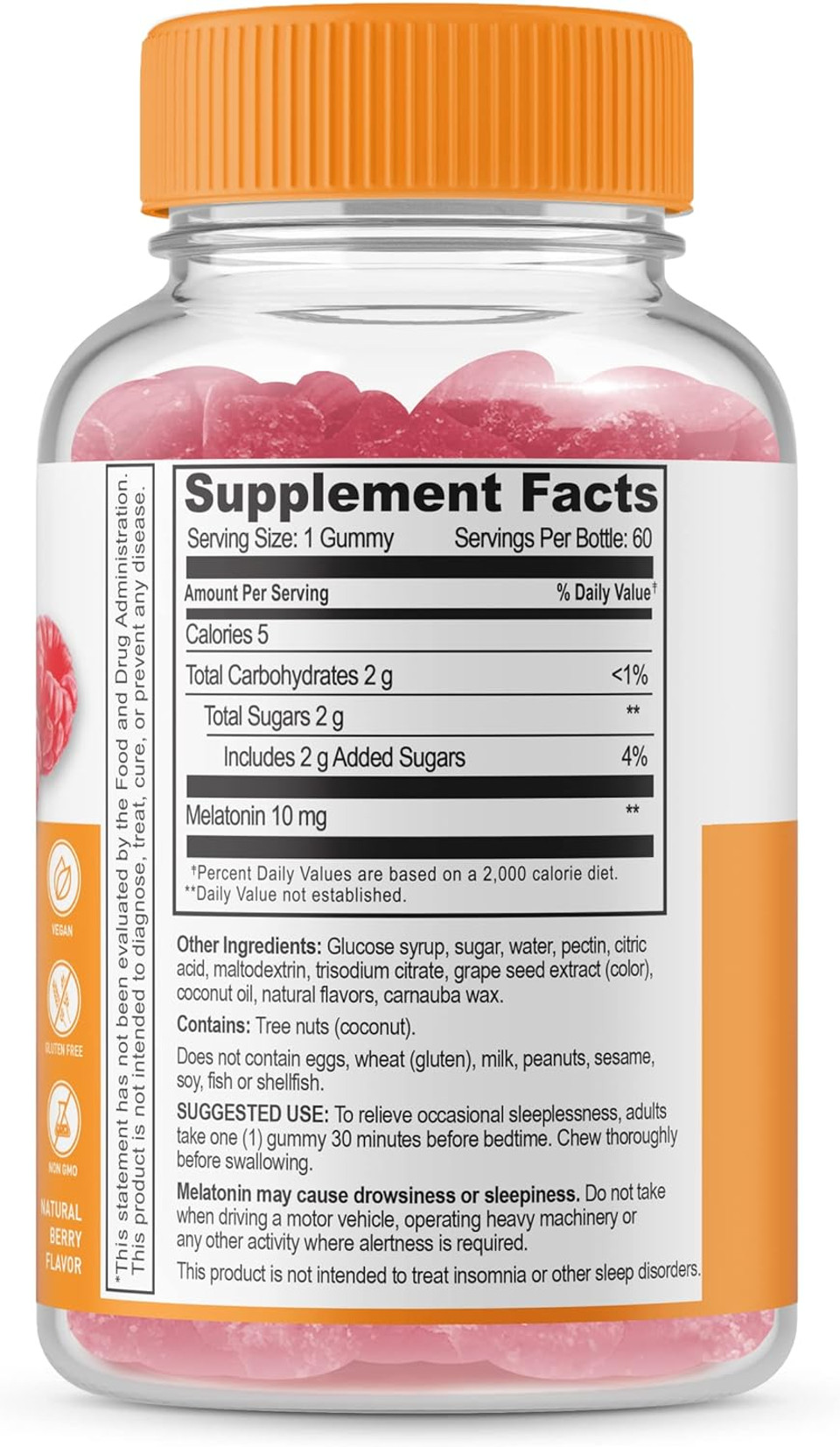 Lifeable Melatonin 10Mg  Great Tasting Natural Flavor Gummy Supplement  Gluten Free Vegetarian Gmo-Free Chewable  For Help Falling Asleep And Staying Asleep  For Adults, Man, Women  60 Gummies