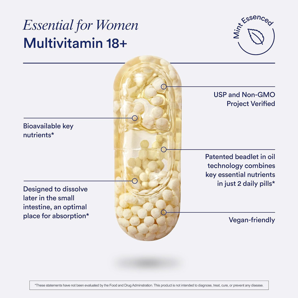Ritual Multivitamin For Women 18+ With Vitamin D3 For Immune Support*, Vegan Omega 3 Dha, B12, Iron, Gluten Free, Non Gmo, Usp Verifed, 30 Day Supply, 60 Capsules