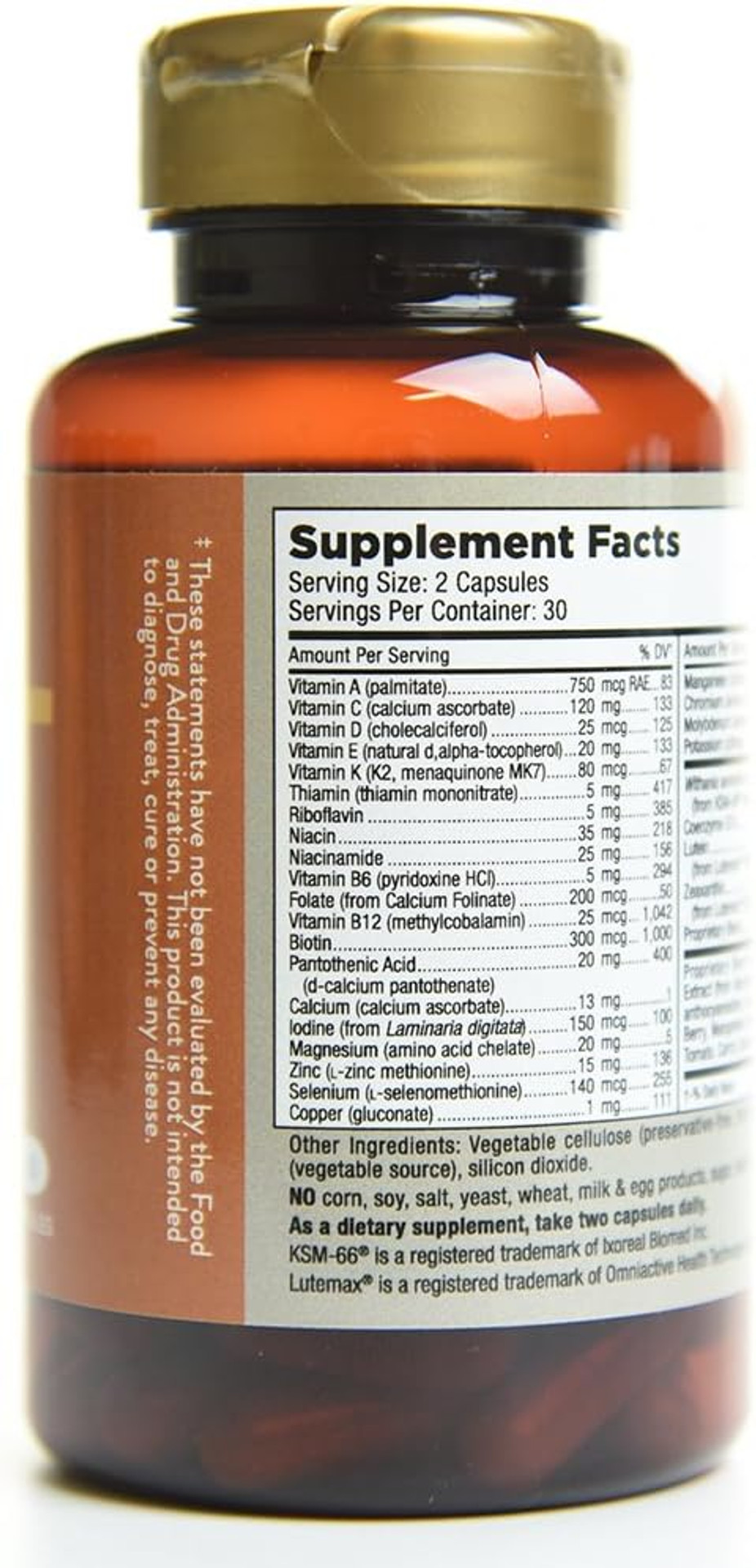 Mt. Angel Vitamins - Daily Mens Multivitamin 50+ Adult Formula With Iron, Calcium, Ksm-66 Ashwaganda, And A Potent Proprietary Herbal Blend Of The Best Mens Vitamins - 60 Count Capsules