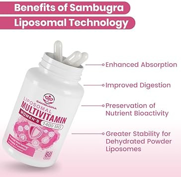 Liposomal Multivitamin For Women 1400Mg - Womens Daily Multi Vitamins Supplements With Iron, Vitamin A, C, D, E And B Complex For Immune Health, Hair & Skin Support For Women 18+60 Vegan Capsules
