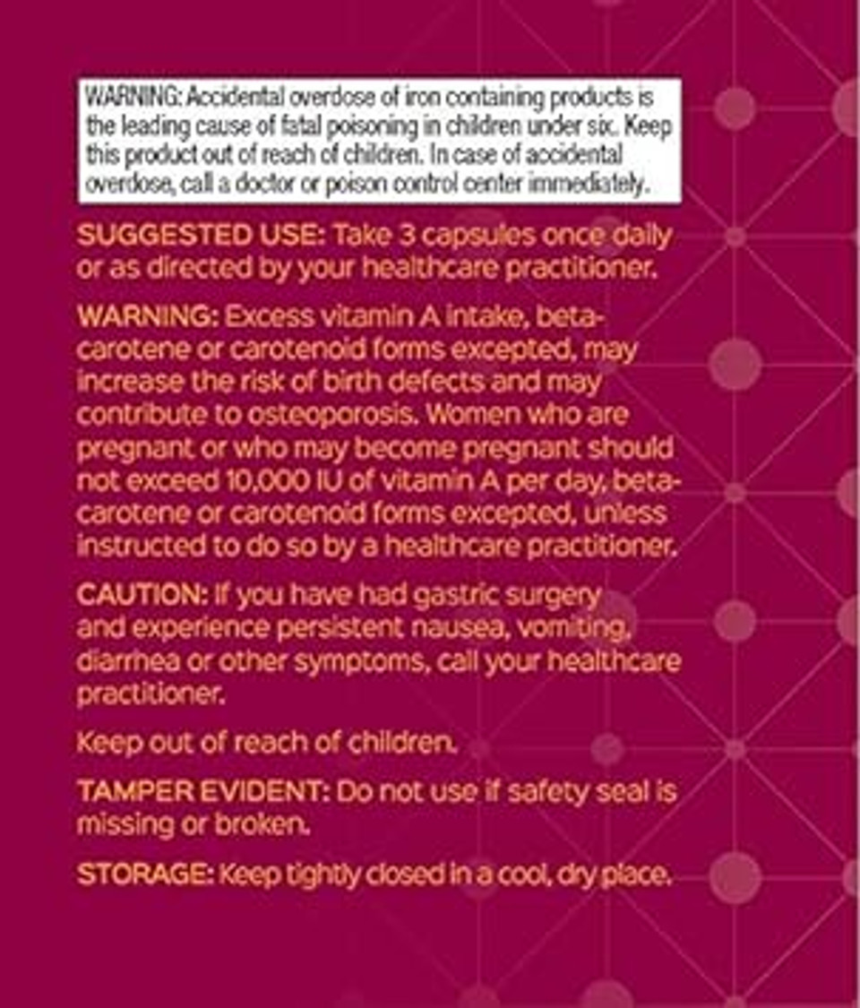 Bariatric Advantage Ultra Multi With Iron, High Potency Daily Multivitamin For Bariatric Surgery Patients With 22 Essential Vitamins And Nutrients - 90 Capsules, 30 Servings