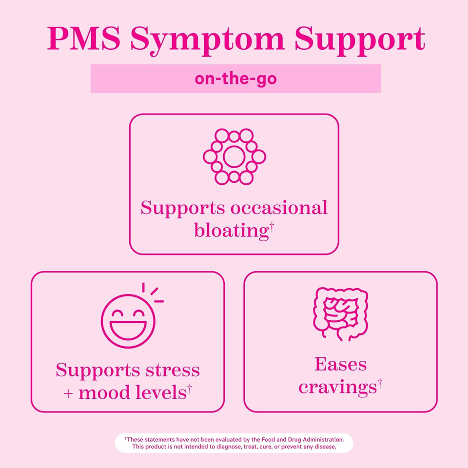 Pink Stork Organic Pms Support Sweets For Teens And Women - Simple & Natural Ingredients Vitamin B6 And Peppermint - Period, Digestion, Bloating, Mood Swings - 30 Drops