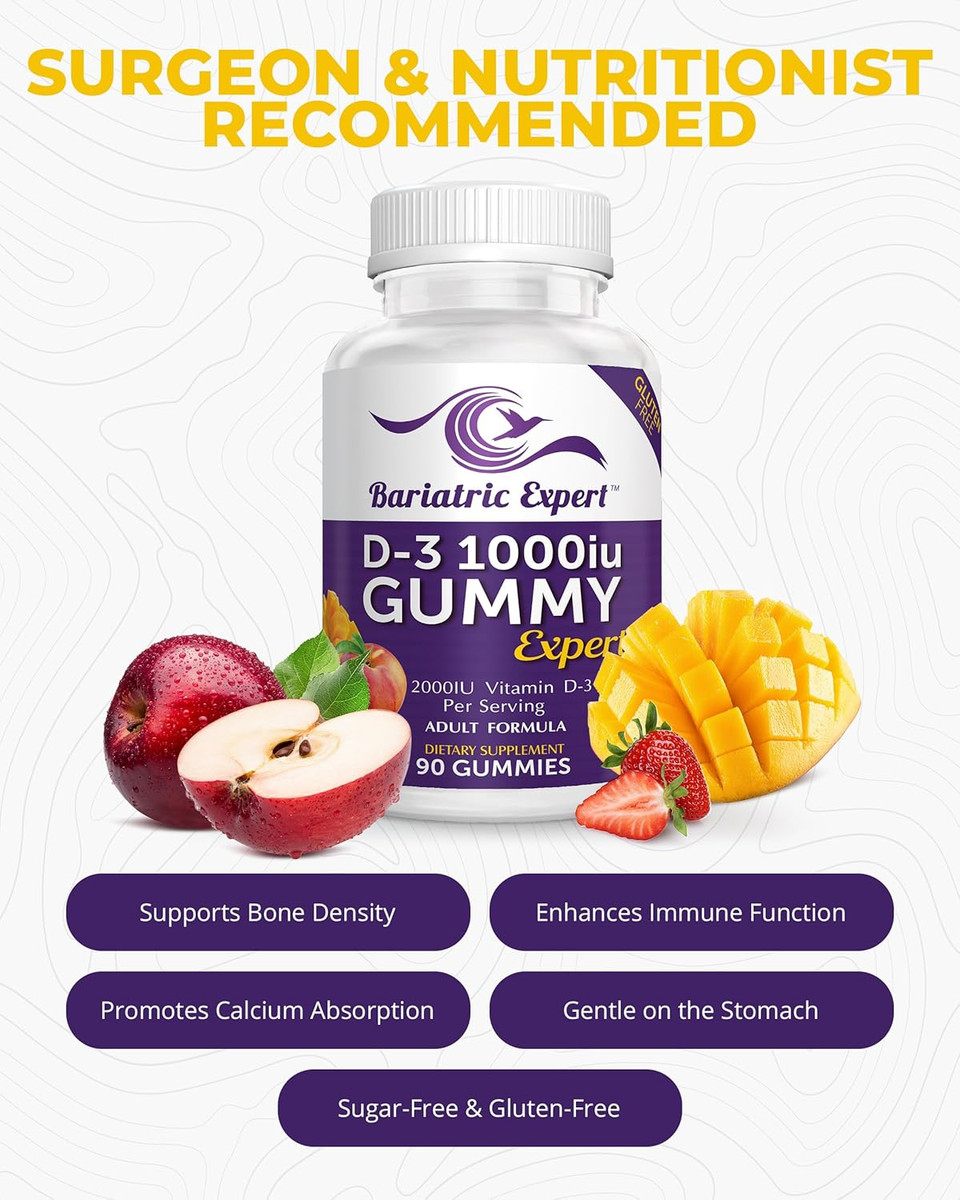 Bariatric Expert D3 Vitamin  Fast-Melting Dietary Supplement For Adults Post Bariatric Surgery, 90 Count