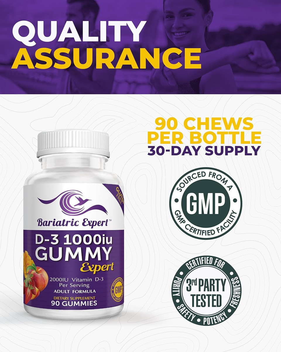 Bariatric Expert D3 Vitamin  Fast-Melting Dietary Supplement For Adults Post Bariatric Surgery, 90 Count