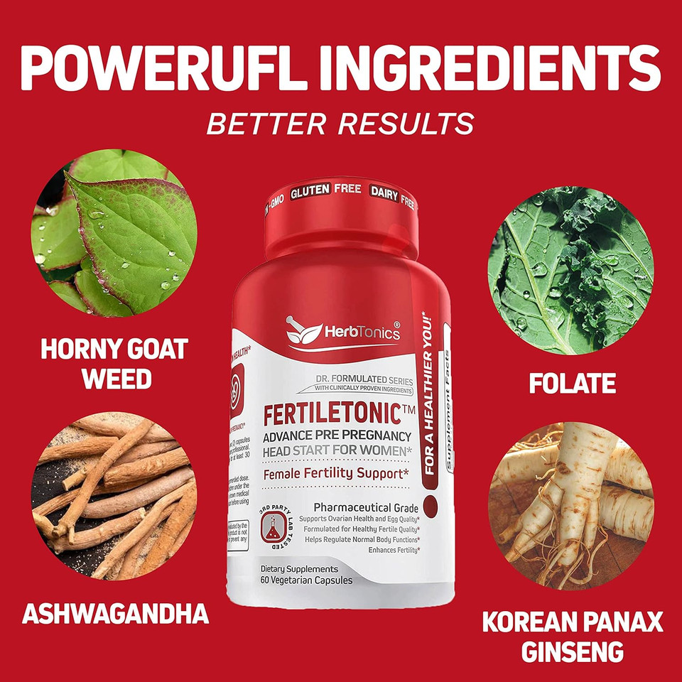 Fertility Supplements For Women To Help Pregnancy & Better Conception + Prenatal Vitamins (60 Count (Pack Of 1))