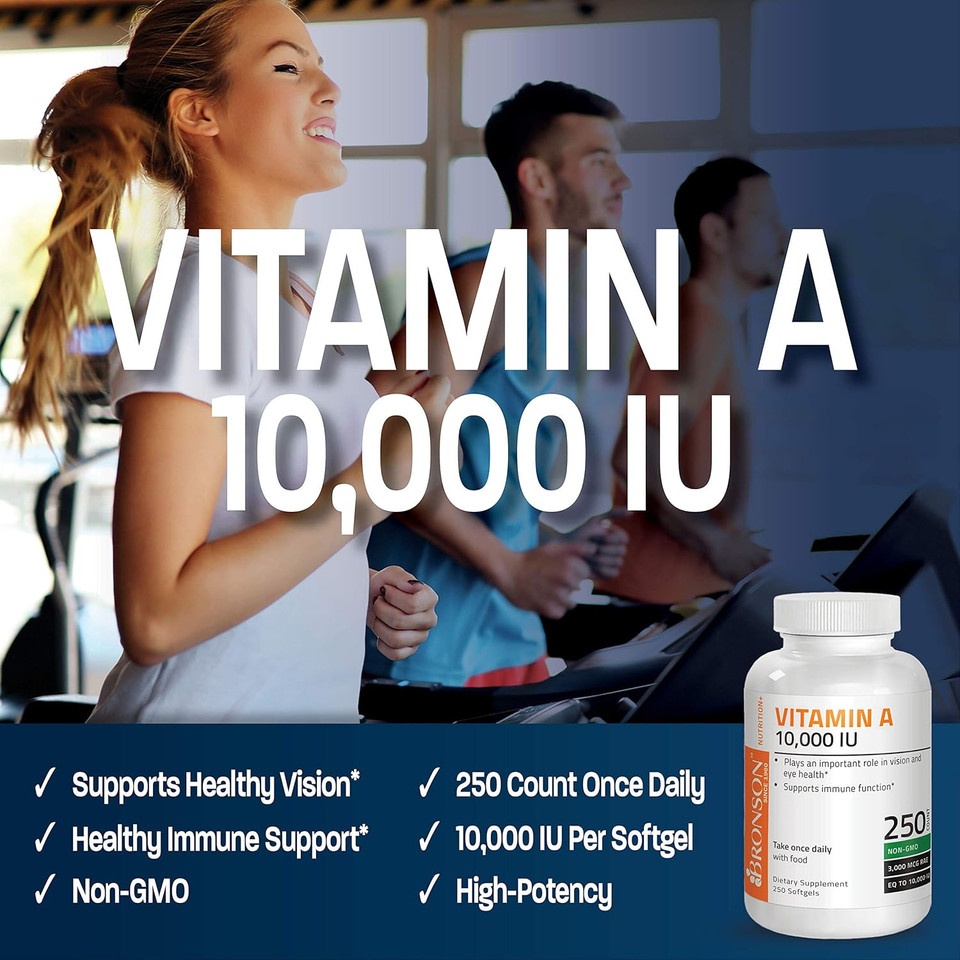 Bronson Vitamin A 10,000 Iu Premium Non-Gmo Formula Supports Healthy Vision & Immune System And Healthy Growth & Reproduction, 250 Softgels