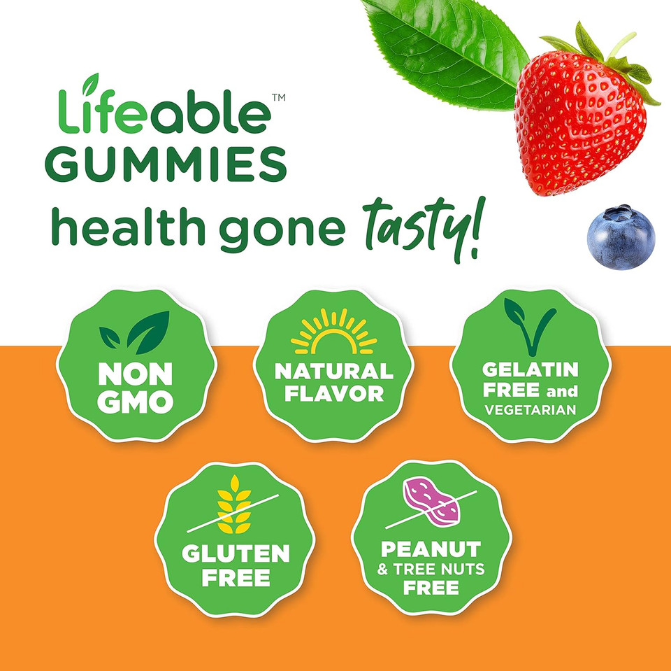 Lifeable Biotin Gummies For Kids - 5,000Mcg - Great Tasting Natural Flavor Supplement Vitamins - Vegetarian Gmo-Free Chewable - For Beautiful & Glamorous Hair And Nails Growth - For Child - 90 Gummies